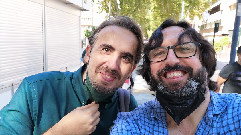 Momenticos de la feria: reencuentro con Alejandro Moya: ¡mascarilla abajo!